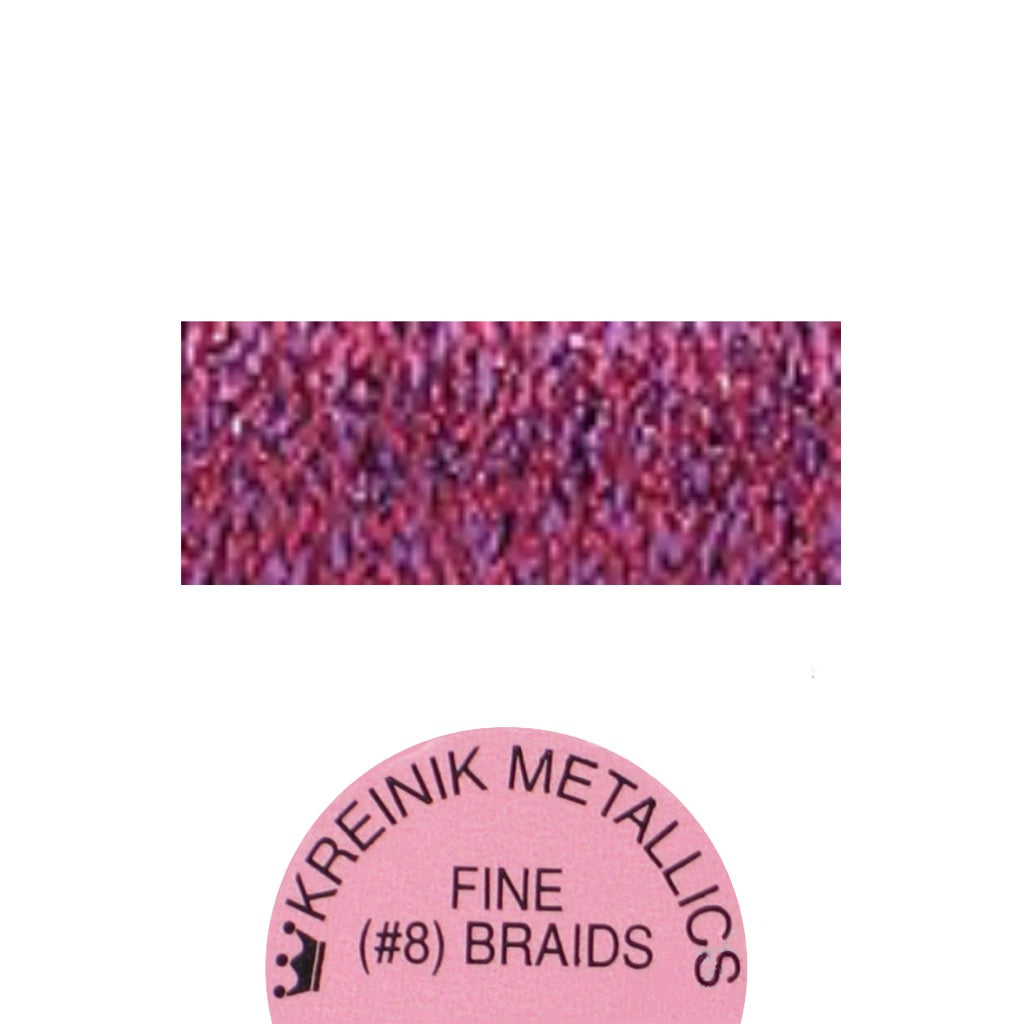 Kreinik Metallic #8 Braid  242HL Magenta Sunset