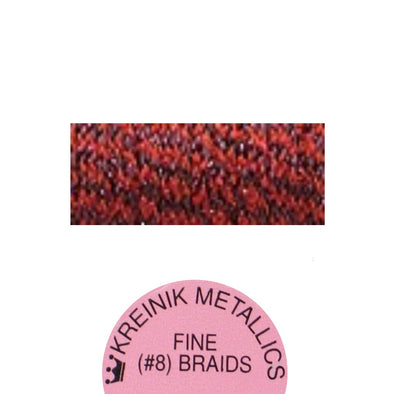 Kreinik Metallic #8 Braid  308 Colonial Red