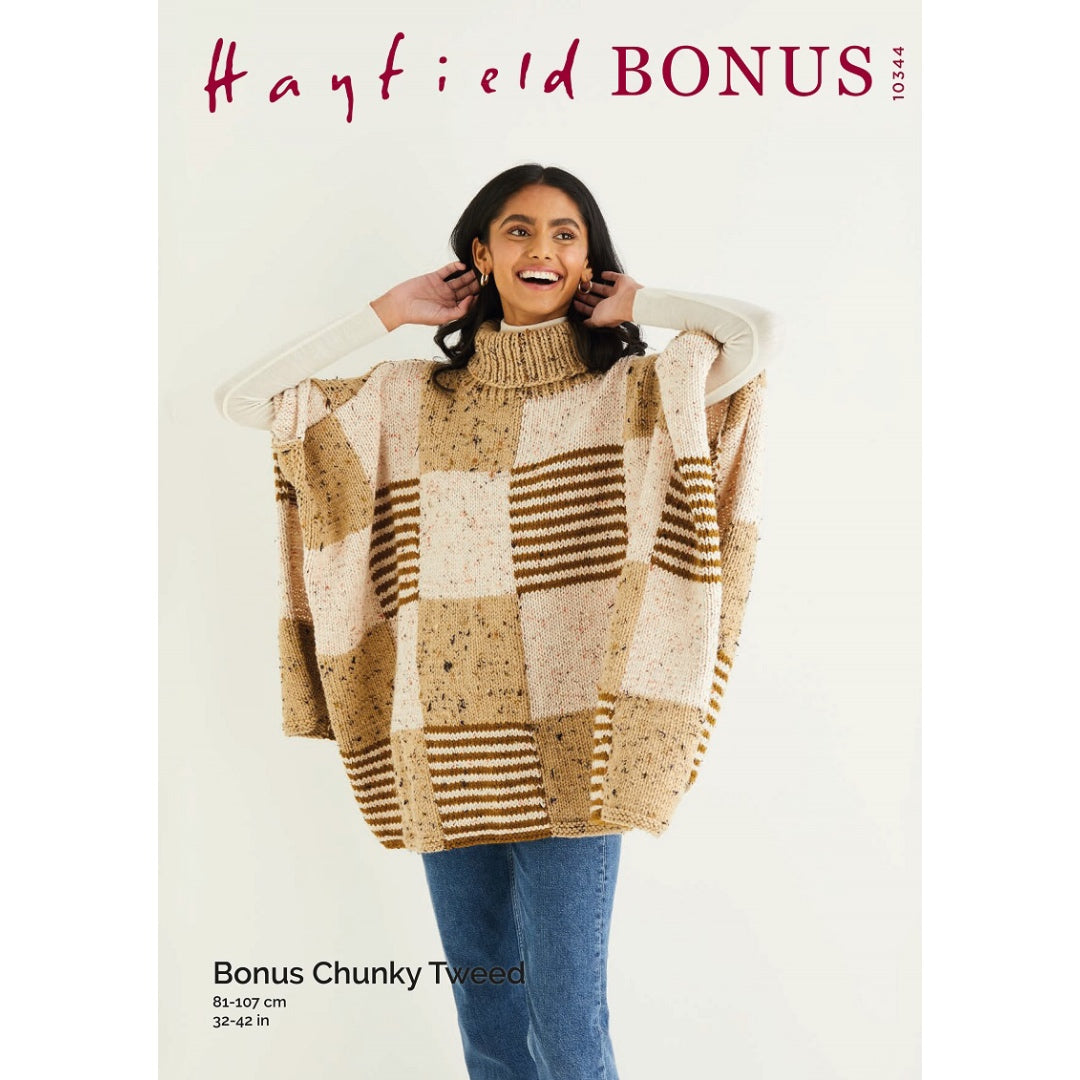 Hayfield 10344 Bonus Chunky Tweed Poncho