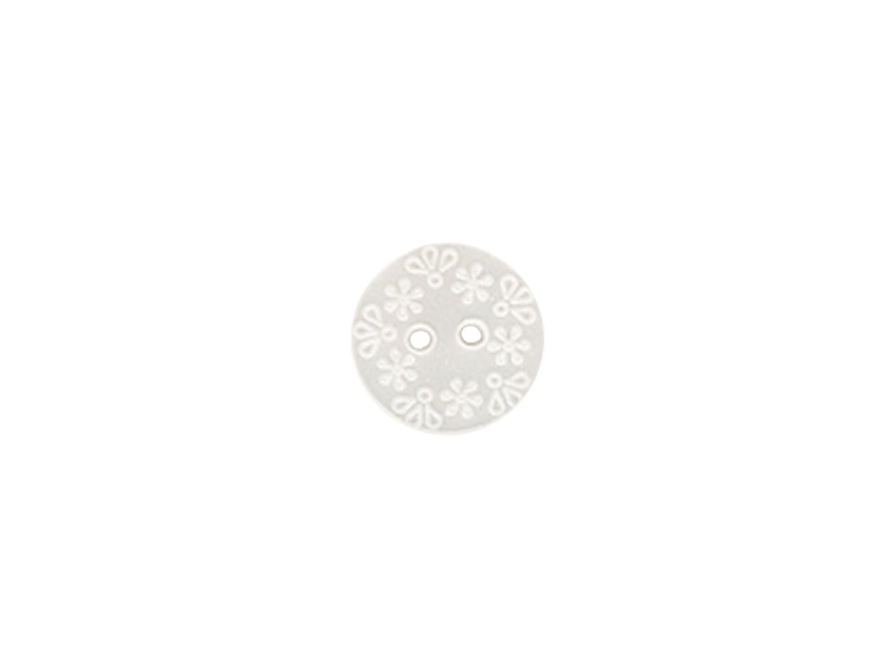 Button 050057 White Floral 11mm